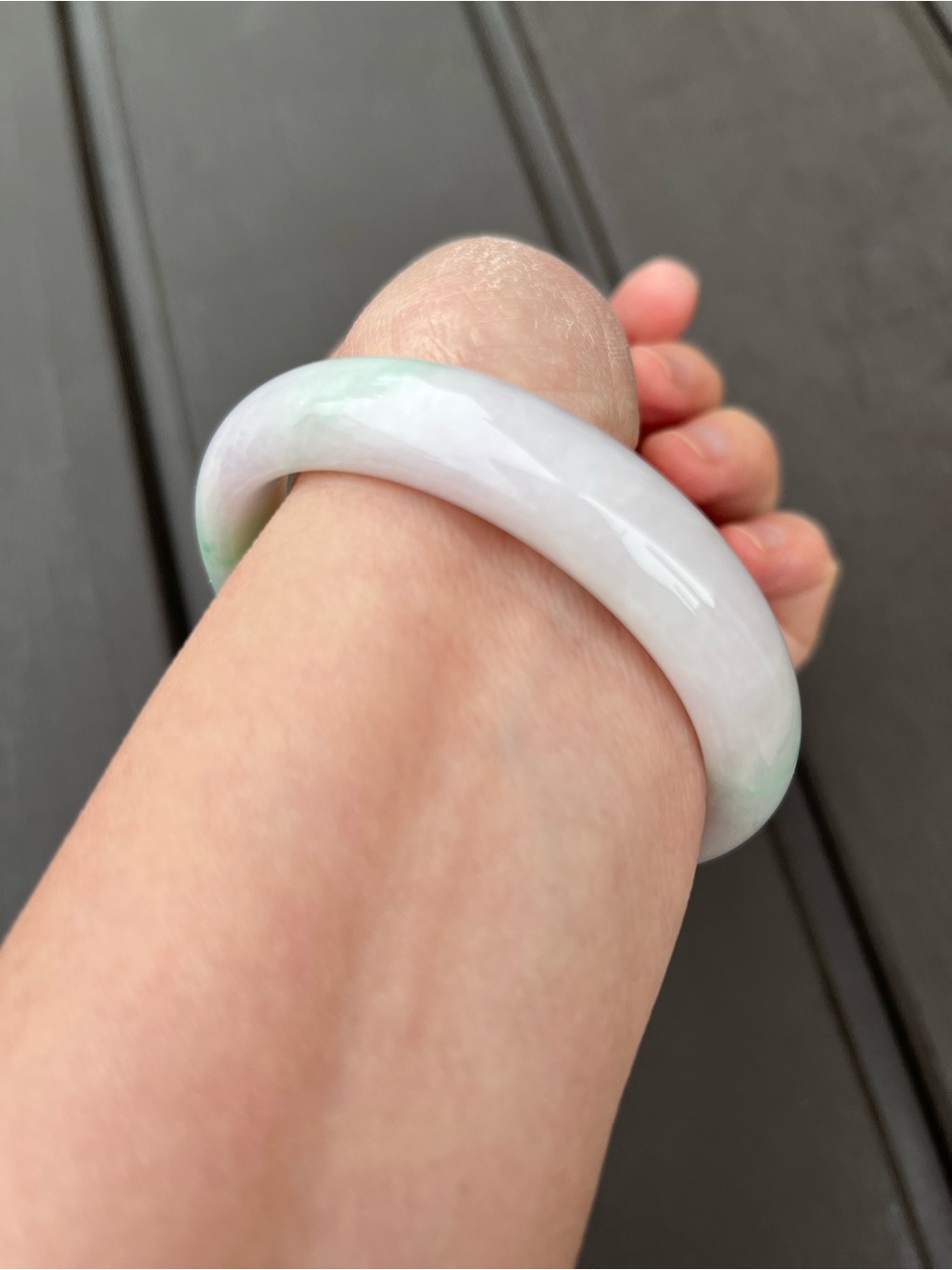 BW089-RM 56.2mm Certified Untreated Grade A Burmese Jadeite Bangle Jade Bracelet - Picture 14 of 16